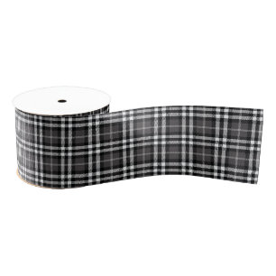 Black and White Plaid Ribbon