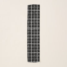 Black and White Plaid Scarf