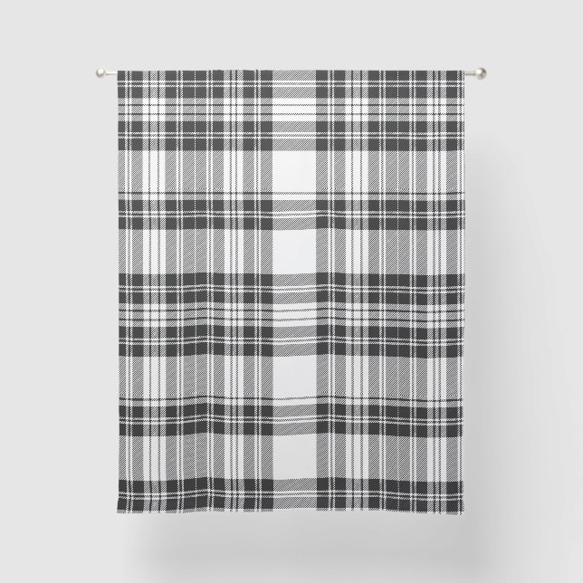 Black and White Plaid  Sheer Curtains (Front)