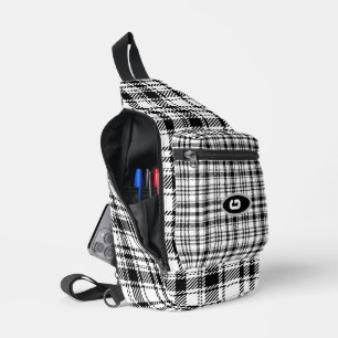 Black and White Plaid Sling Bag