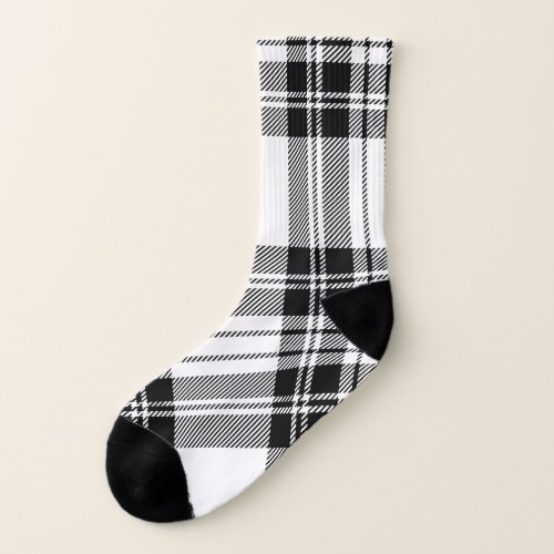 Black and White Plaid  Socks