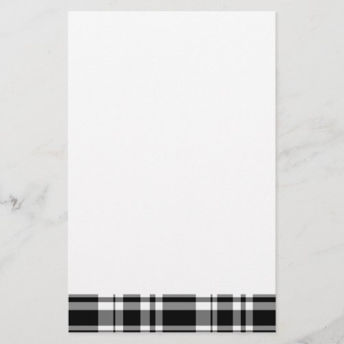 Black and White Plaid Stationery