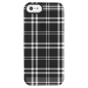 Black and White Plaid Clear iPhone SE/5/5s Case