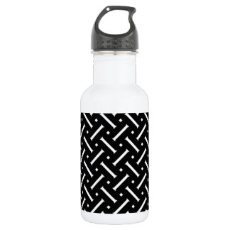 Black And White Plaid Water Bottle