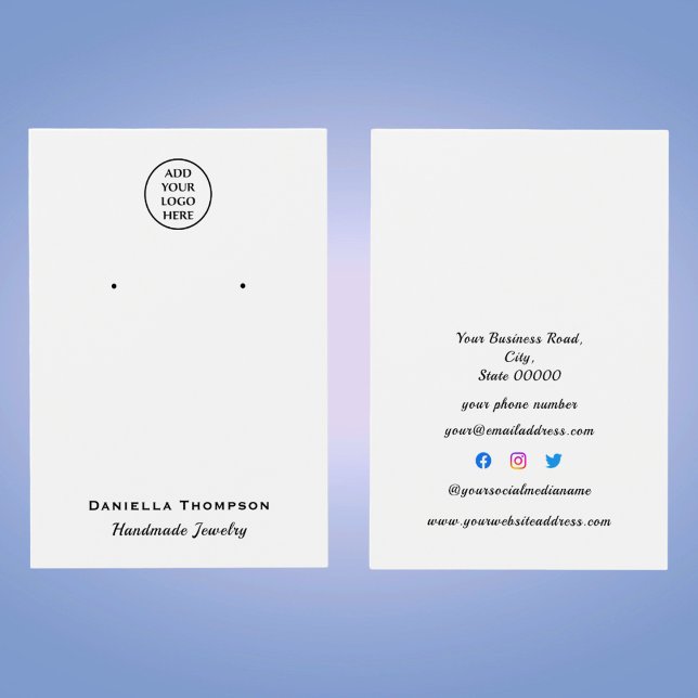 Black And White Plain Jewelry Earring Display Card (Creator Uploaded)