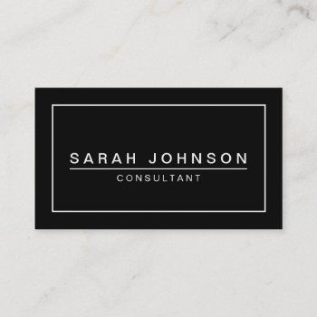Black And White Plain Modern Business Card by CoutureBusiness at Zazzle
