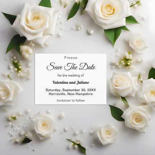 Black and White Plain Texts Wedding Save The Date