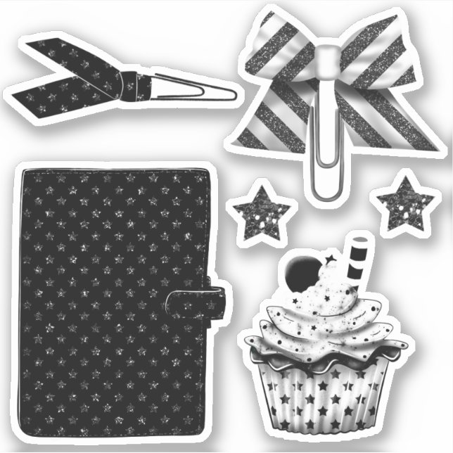 Black and white planner sticker set, volume 4 (Front)