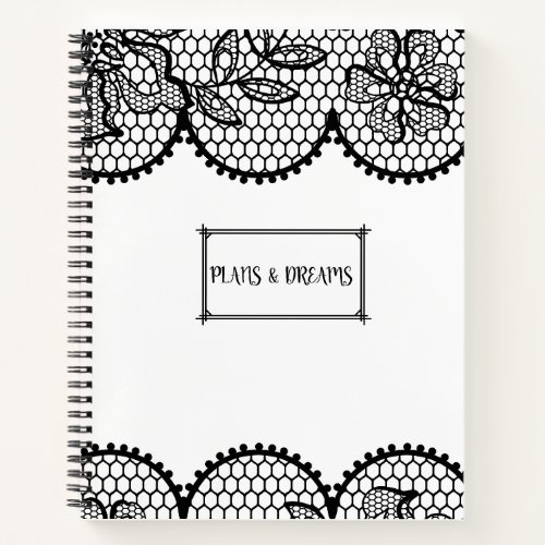 Black and White Plans  Dreams Journaling Notebook