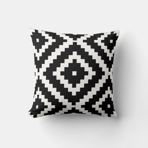 Black and white play pattern throw pillow