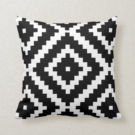 Black And White Play Pattern Throw Pillow