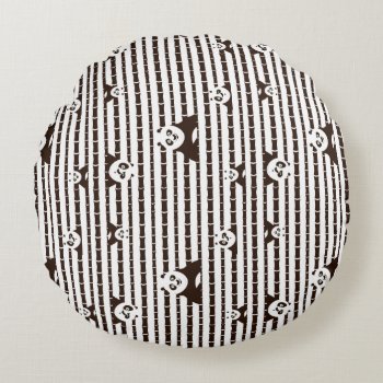 Black And White Po Pattern Round Pillow by kungfupanda at Zazzle