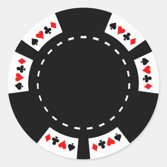Black and White Poker Chip Classic Round Sticker