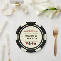Black and White Poker Chip Las Vegas Wedding