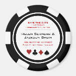 Black and White Poker Chip Wedding Save The Date Magnet