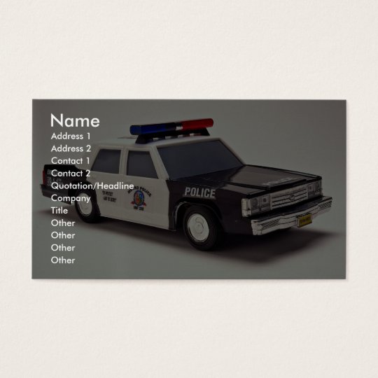 Black and white police car business card