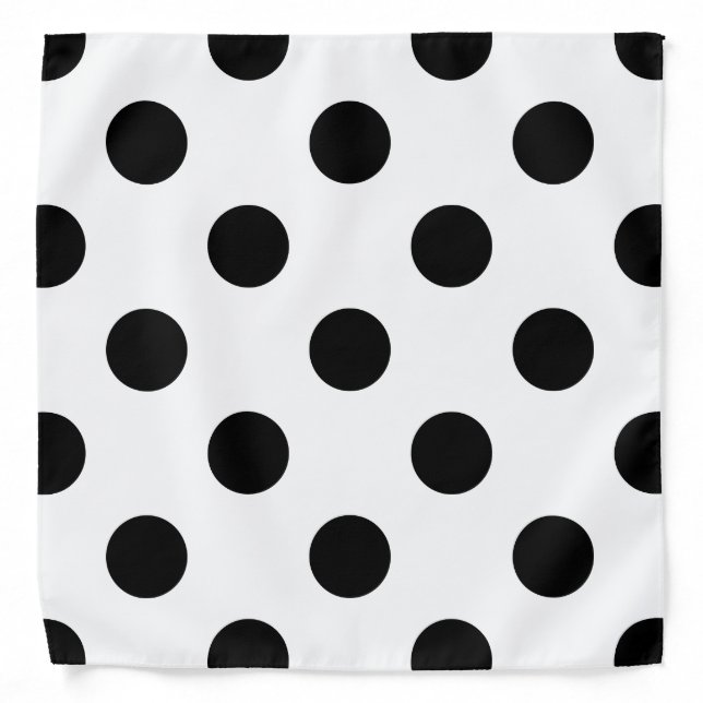 Black and White Polka Dot Bandana (Front)