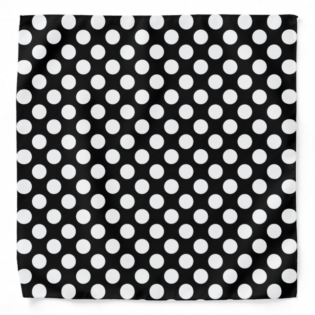 Black and White Polka Dot Bandana (Front)