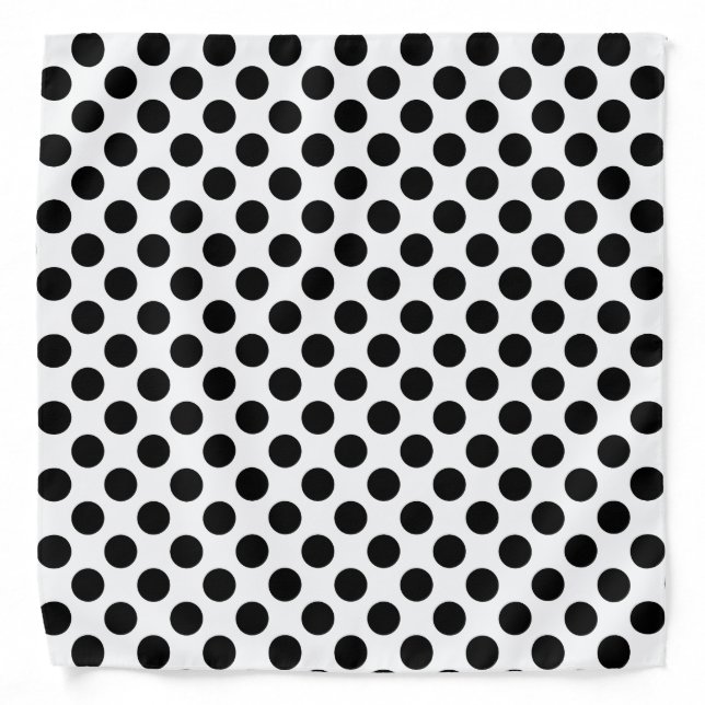 Black and White Polka Dot Bandana (Front)