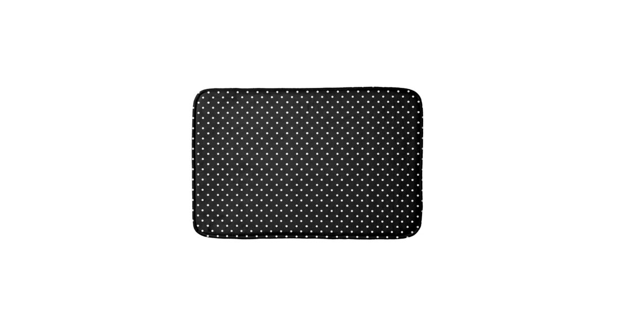 Black and White Polka Dot Bath Mat Zazzle