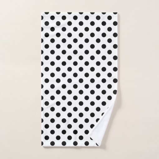 Black and White Polka Dot Bath Towel Set Zazzle