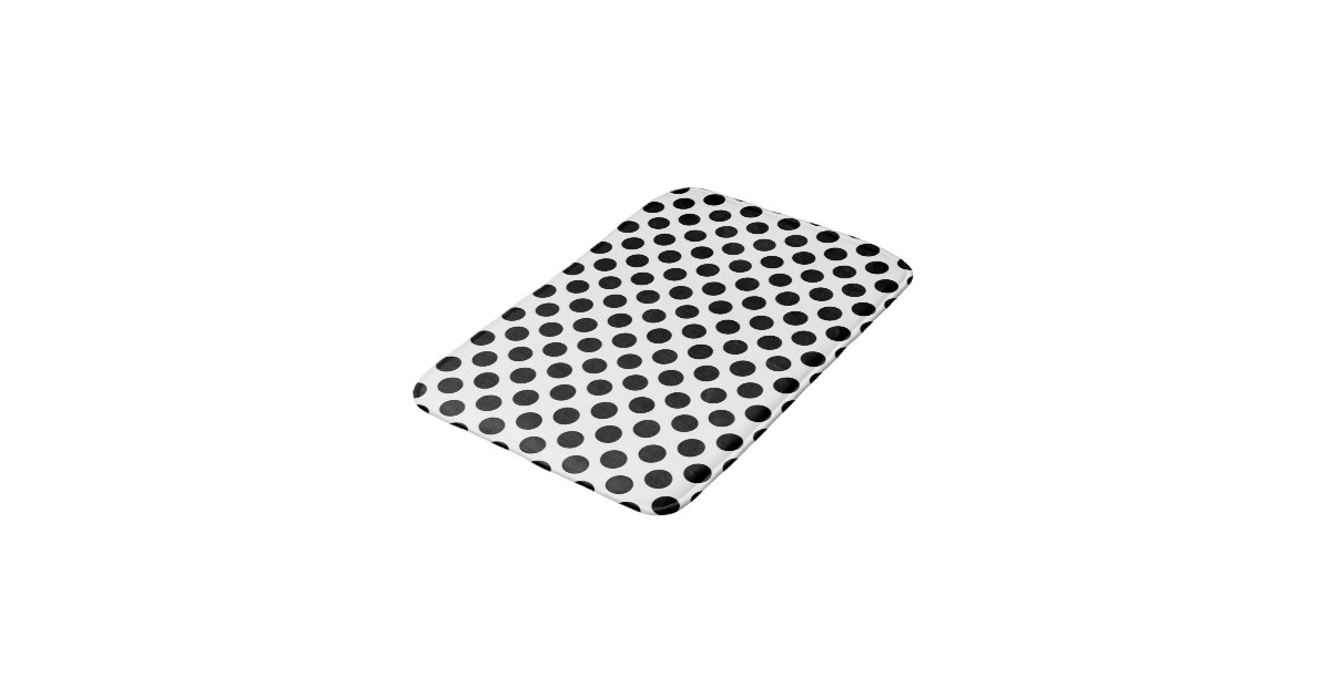 Black and White Polka Dot Bathroom Mat | Zazzle