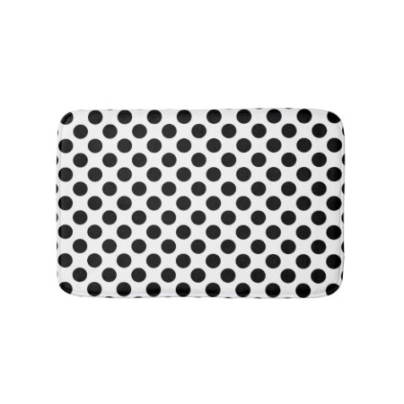 Black And White Polka Dot Bathroom Mat