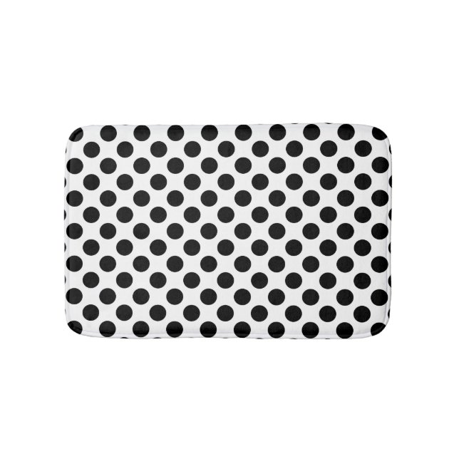 Black and White Polka Dot Bathroom Mat (Front)