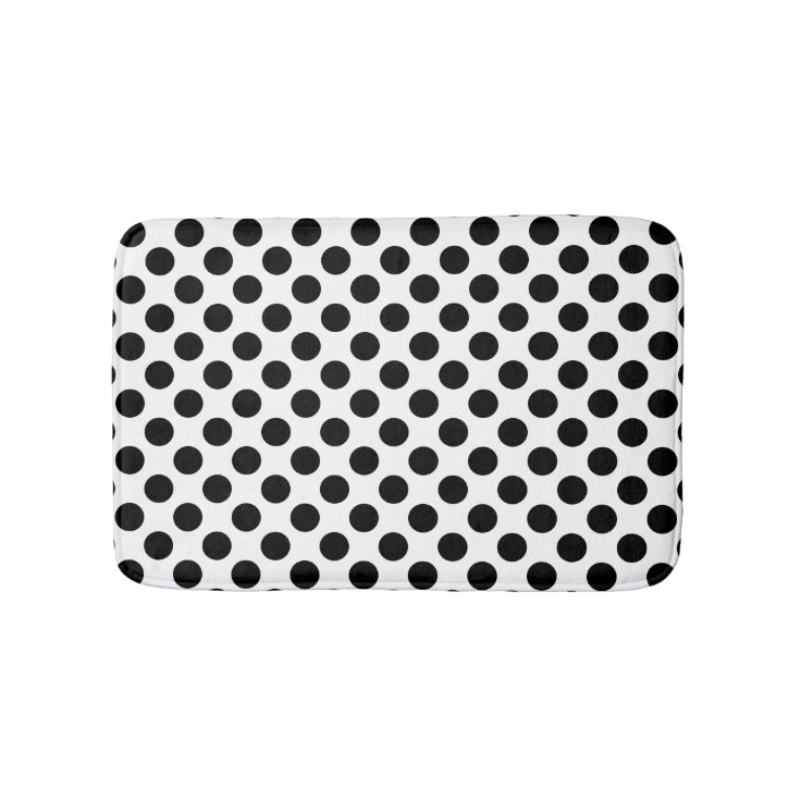 Black and White Polka Dot Bathroom Mat Zazzle