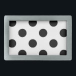 Black and White Polka Dot Belt Buckle<br><div class="desc">Classic black polka dot on white pattern. The background color is customizable. Click the Customize button and choose your favorite color!</div>