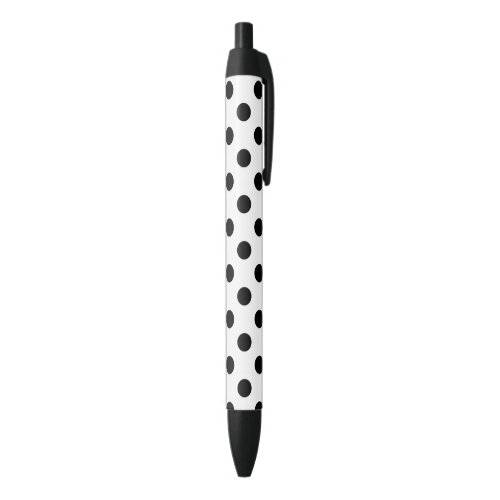 Black and White Polka Dot Black Ink Pen