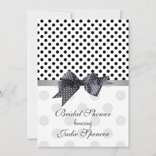 Black and white polka dot Bridal shower Invitation