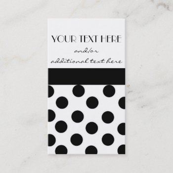 Black And White Polka Dot Business Card by cami7669 at Zazzle