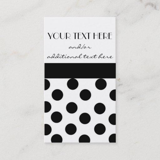 Customizable Black and White Polka Dot Business Card Templates