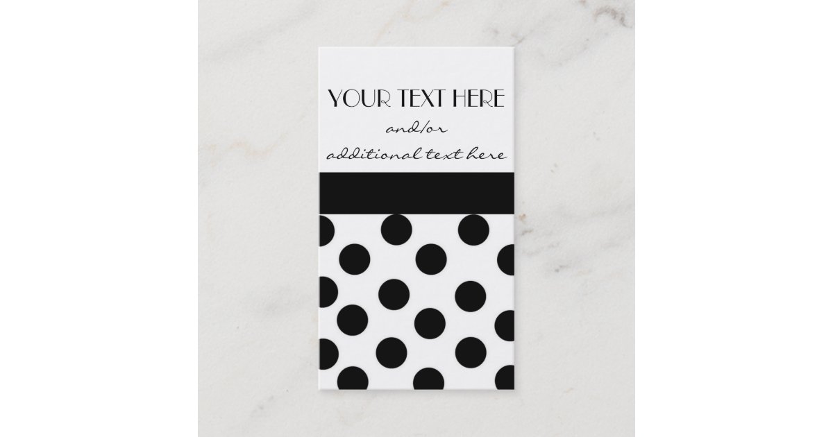 Black and White Polka Dot Business Card | Zazzle