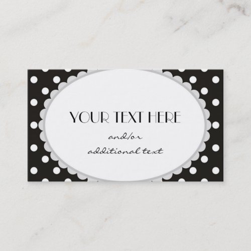 Black and White Polka Dot Business Cards