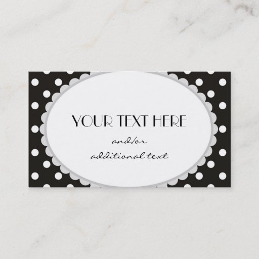 Customizable Black and White Polka Dot Business Cards