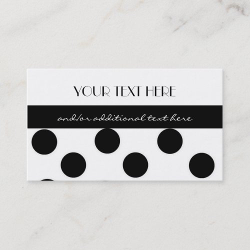 Black and White Polka Dot Business Card Template