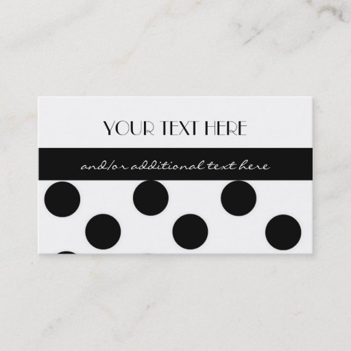Customizable Black and White Polka Dot Business Card Template