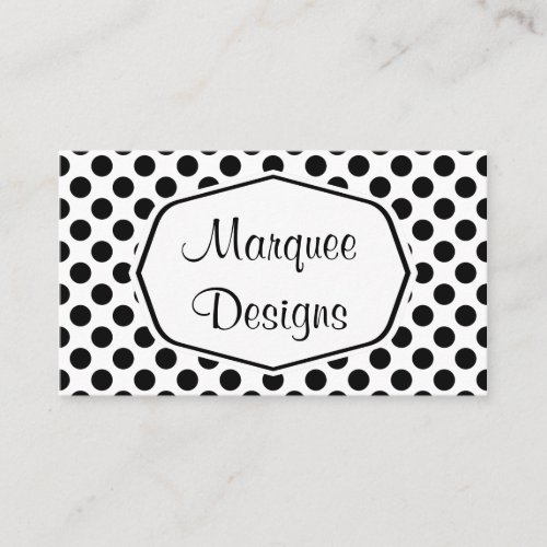 Black and White Polka Dot Business Card