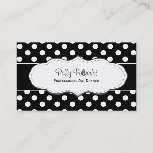 Black and White Polka Dot Business Cards