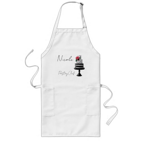 Black and white polka dot cake Pastry Chef Long Apron