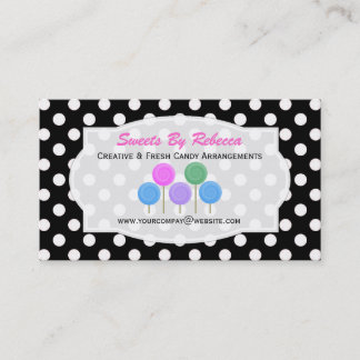 Black And White Polka-dot: Candy Business Card