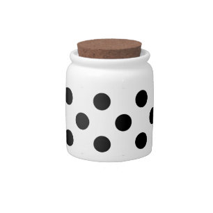 Black and White Polka Dot Candy Jar