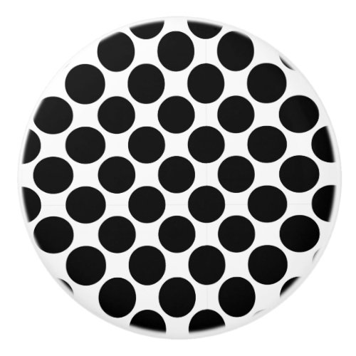 Black and white Polka dot Ceramic Knob