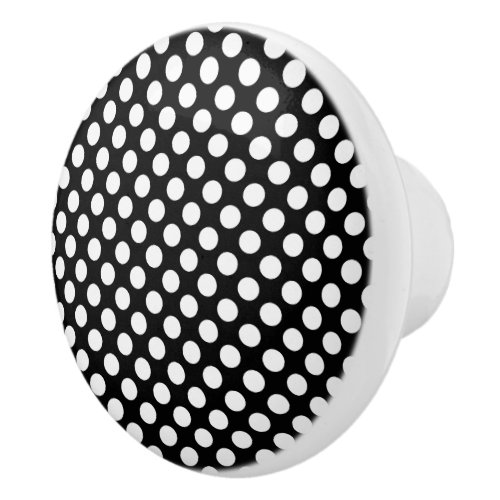 Black and White Polka Dot Ceramic Knob