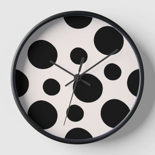 Black and White Polka Dot Clock