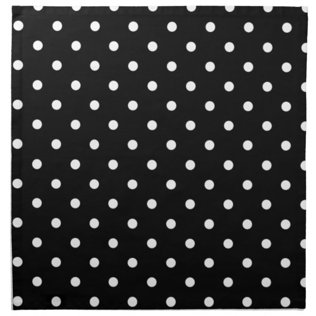 Black And White Polka Dot Cloth Napkin (Front)