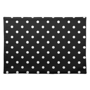Black And White Polka Dot Cloth Placemat