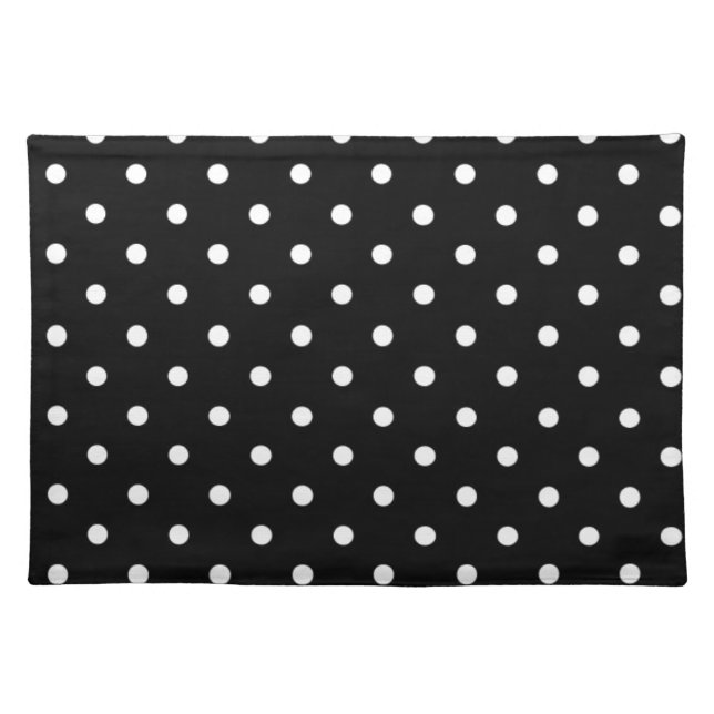 Black And White Polka Dot Cloth Placemat (Front)
